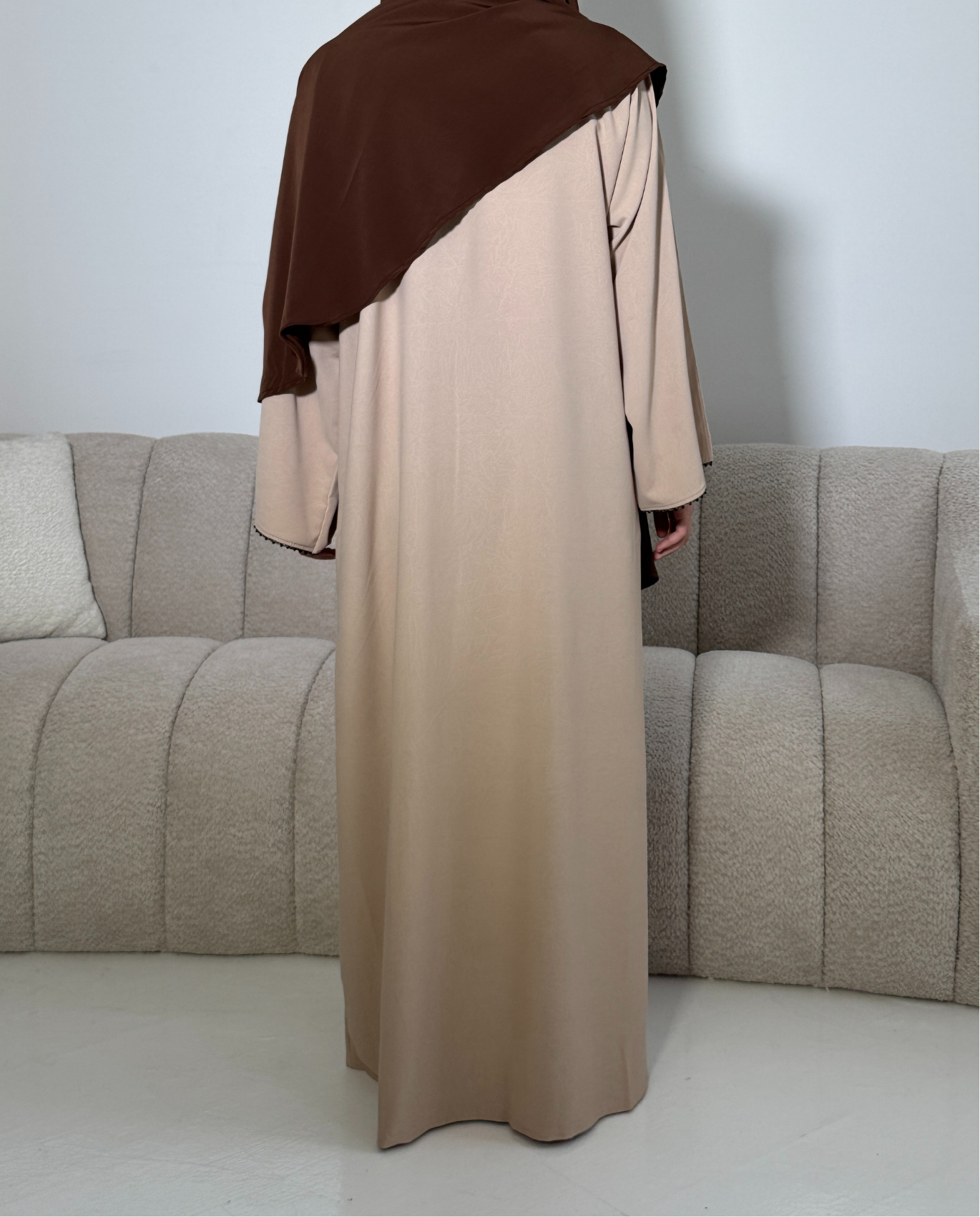 Beaded Open Abaya - Citrine